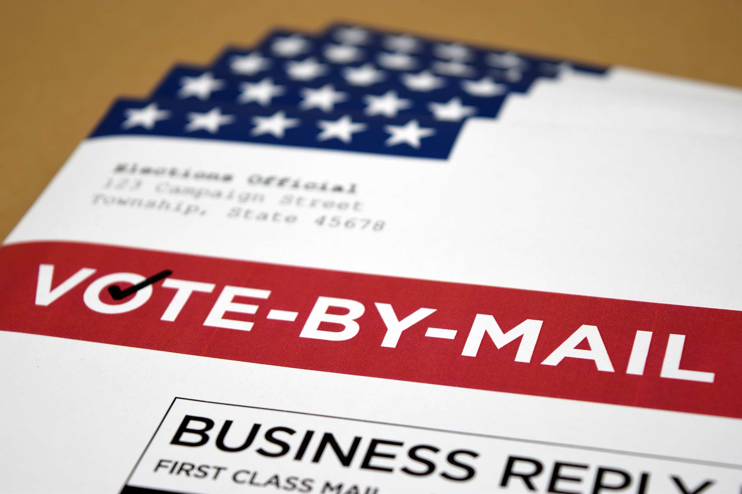 A vote by mail envelope